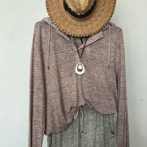 Linen Hoodie 100% linen knit pullover NWT LARGE